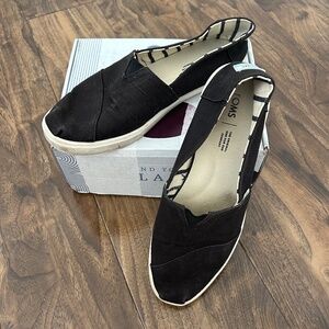 TOMS Women's Black Heritage Canvas Cupsole Slip-On - Size 10